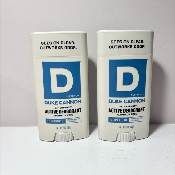 2 Pack Duke Cannon Active Deodorant Superior Fresh Water + Citrus 3 oz - Picture 3 of 4
